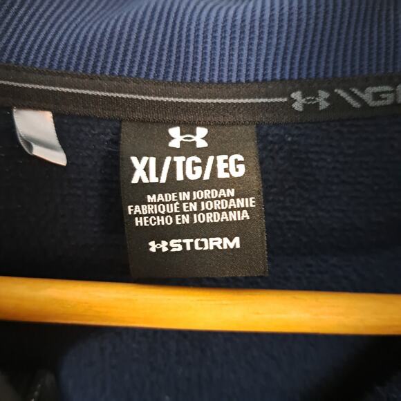 Under Armour Storm Sweater Fleece 1/4 Zip Blue/Black Pullover Men's XL - Picture 3 of 6